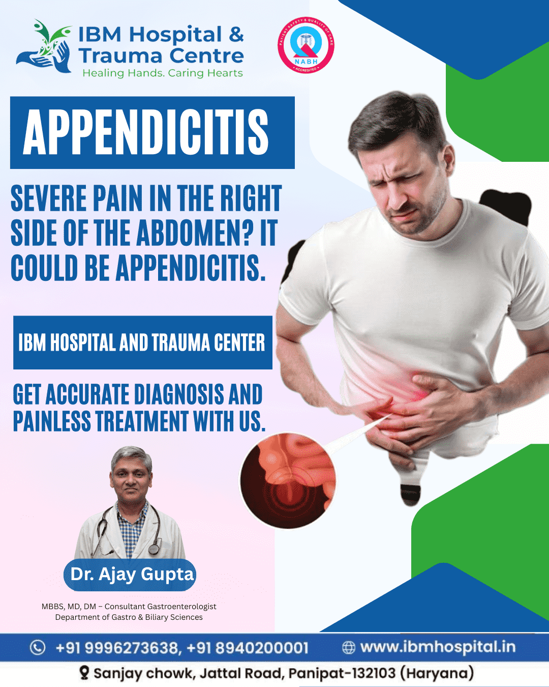best hospital in Panipat Appendix Treatment